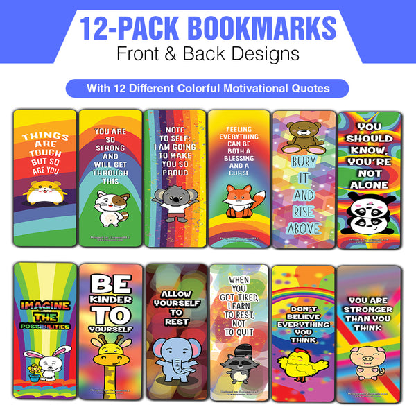 Bookmarks Cards Colorful Motivational (12-Pack)