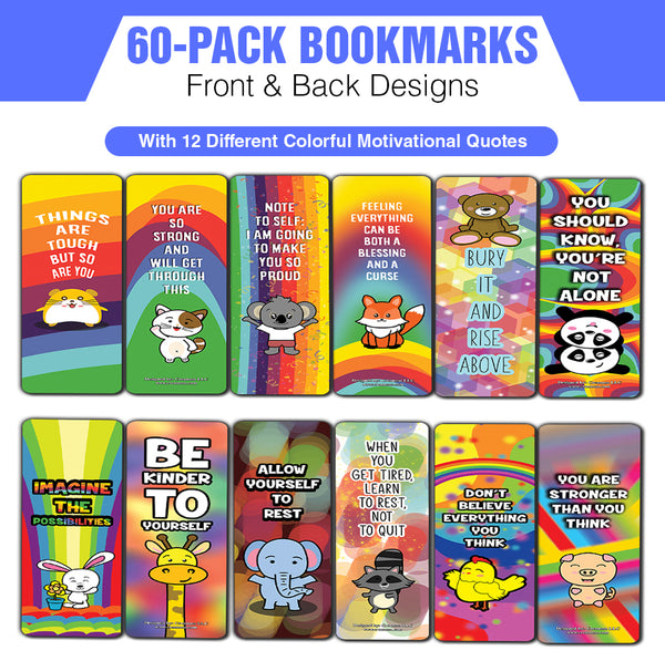 Bookmarks Cards Colorful Motivational (60-Pack)