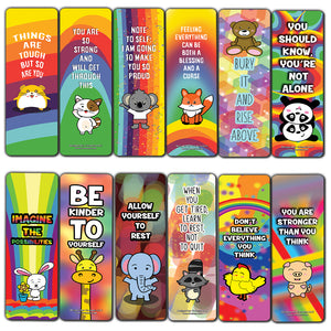 Bookmarks Cards Colorful Motivational (12-Pack)