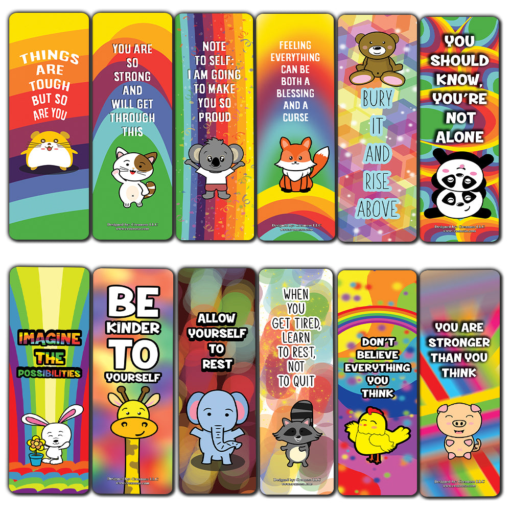 Bookmarks Cards Colorful Motivational (30-Pack)