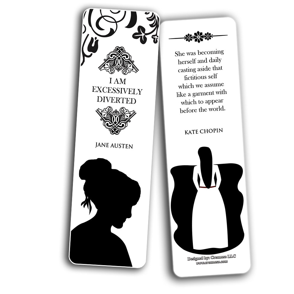 Women Writers Literary Bookmarks Cards (30-Pack) – Creanoso