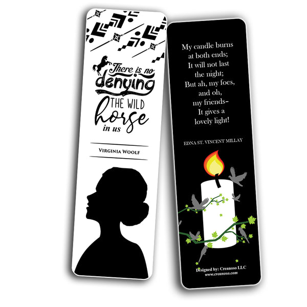 Women Writers Literary Bookmarks Cards (12-Pack)