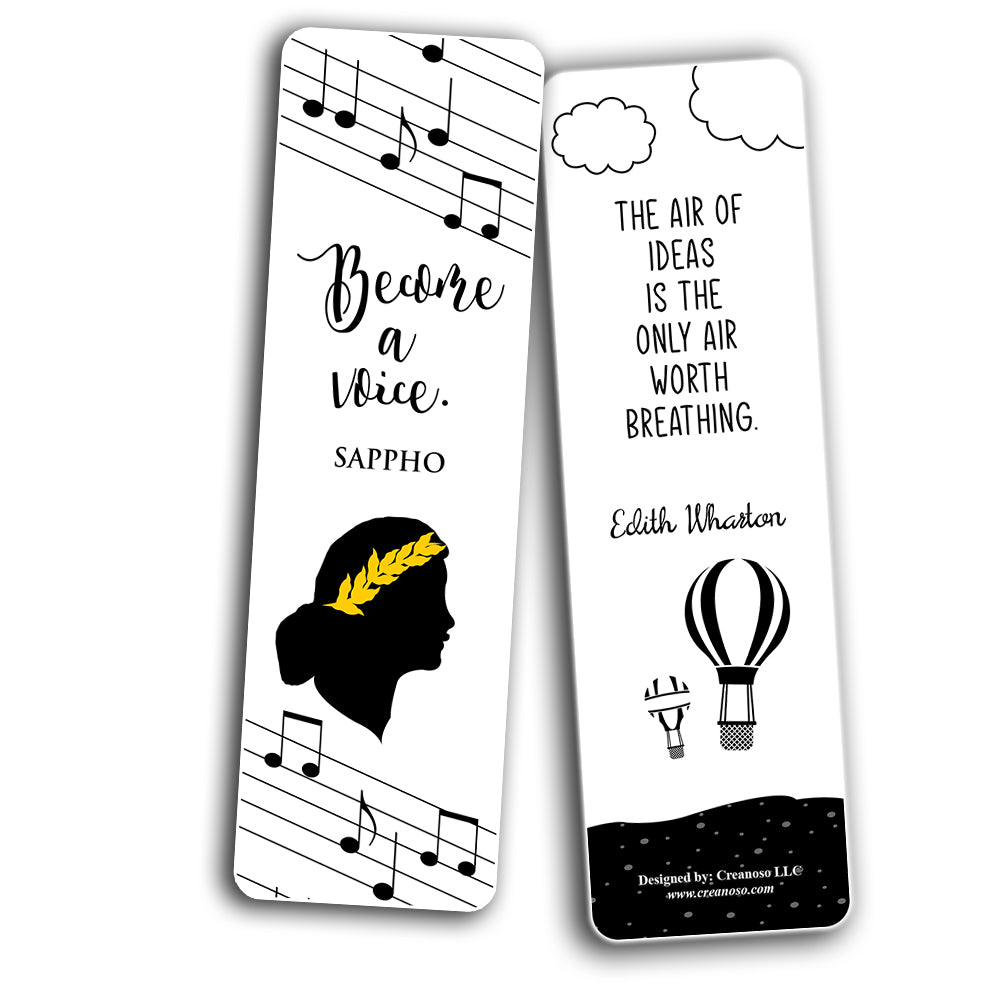 Women Writers Literary Bookmarks Cards (30-Pack) – Creanoso