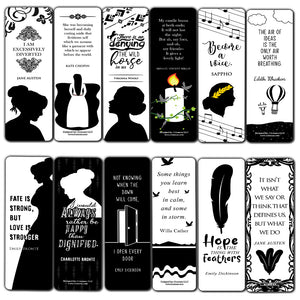 Women Writers Literary Bookmarks Cards (12-Pack)