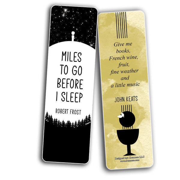 Timeless Writers Quotes Literary Bookmarks Cards (12-Pack)