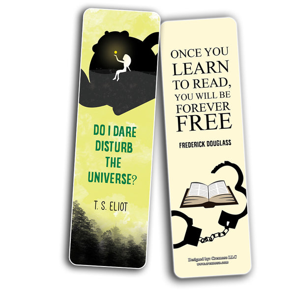 Timeless Writers Quotes Literary Bookmarks Cards (12-Pack)