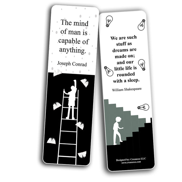 Timeless Writers Quotes Literary Bookmarks Cards (12-Pack)