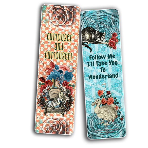 Alice in Wonderland Bookmarks for Books Cards Series 5 (30-Pack) - Stocking Stuffers Gift for Archers, Men, Women, Adults â€“ Gift Tokens Collection Set