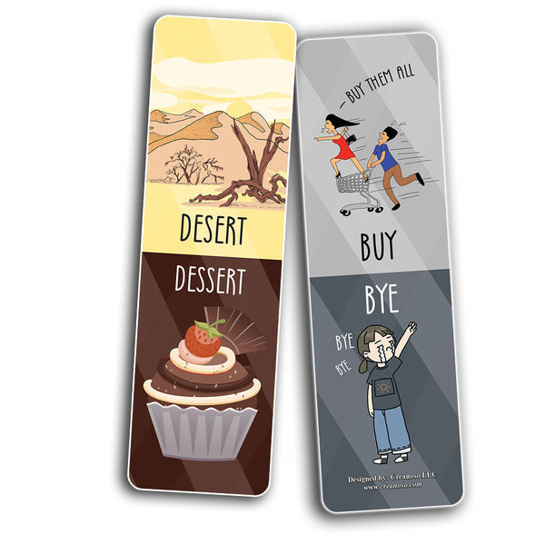 Sounds the same in English (Funny Illustration) Bookmarks (60 Pack)