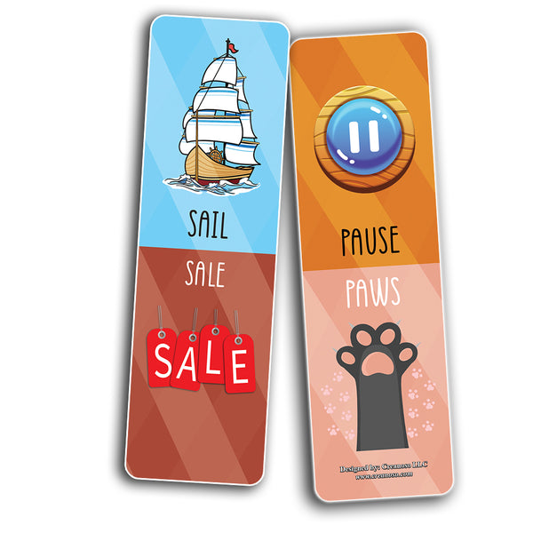 Sounds the same in English (Funny Illustration) Bookmarks (60 Pack)