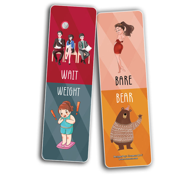 Sounds the same in English (Funny Illustration) Bookmarks (60 Pack)