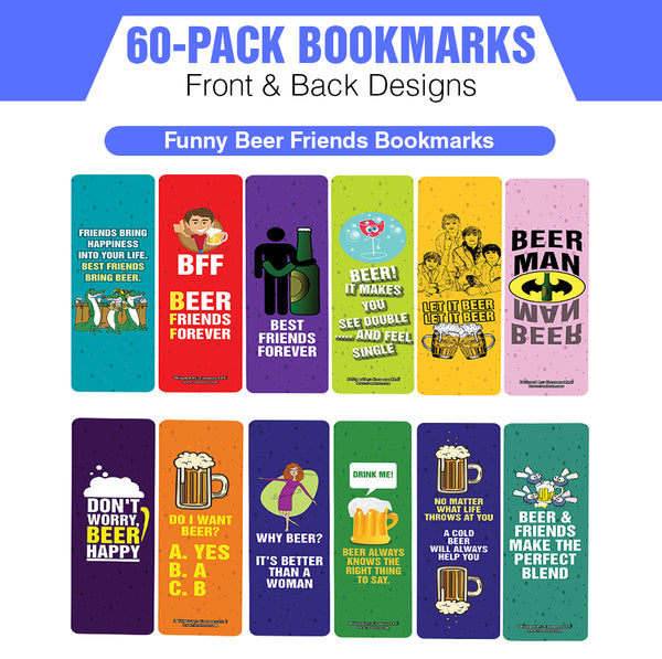 Funny Beer Friends Bookmarks (10-Sets X 6 Cards)