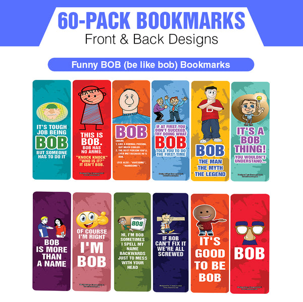 Funny BOB (be like bob) Bookmarks (10-Sets X 6 Cards)