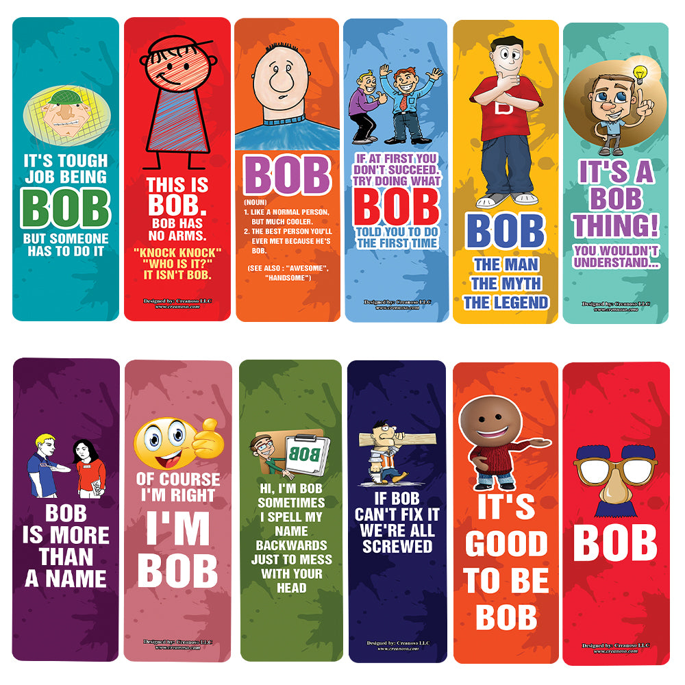 Funny BOB (be like bob) Bookmarks (2-Sets X 6 Cards)