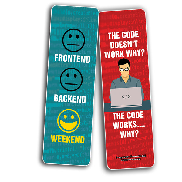 Funny CODING Program Bookmarks (2-Sets X 6 Cards)