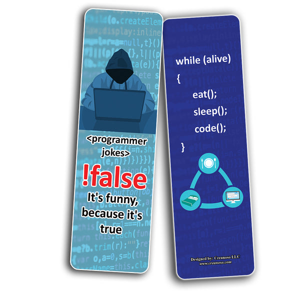 Funny CODING Program Bookmarks (2-Sets X 6 Cards)