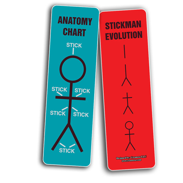 Funny Bookmarks Stick Figures (2-Sets X 6 Cards)