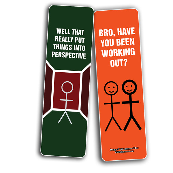 Funny Bookmarks Stick Figures (5-Sets X 6 Cards)