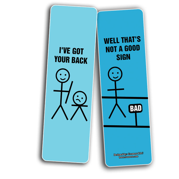 Funny Bookmarks Stick Figures (5-Sets X 6 Cards)