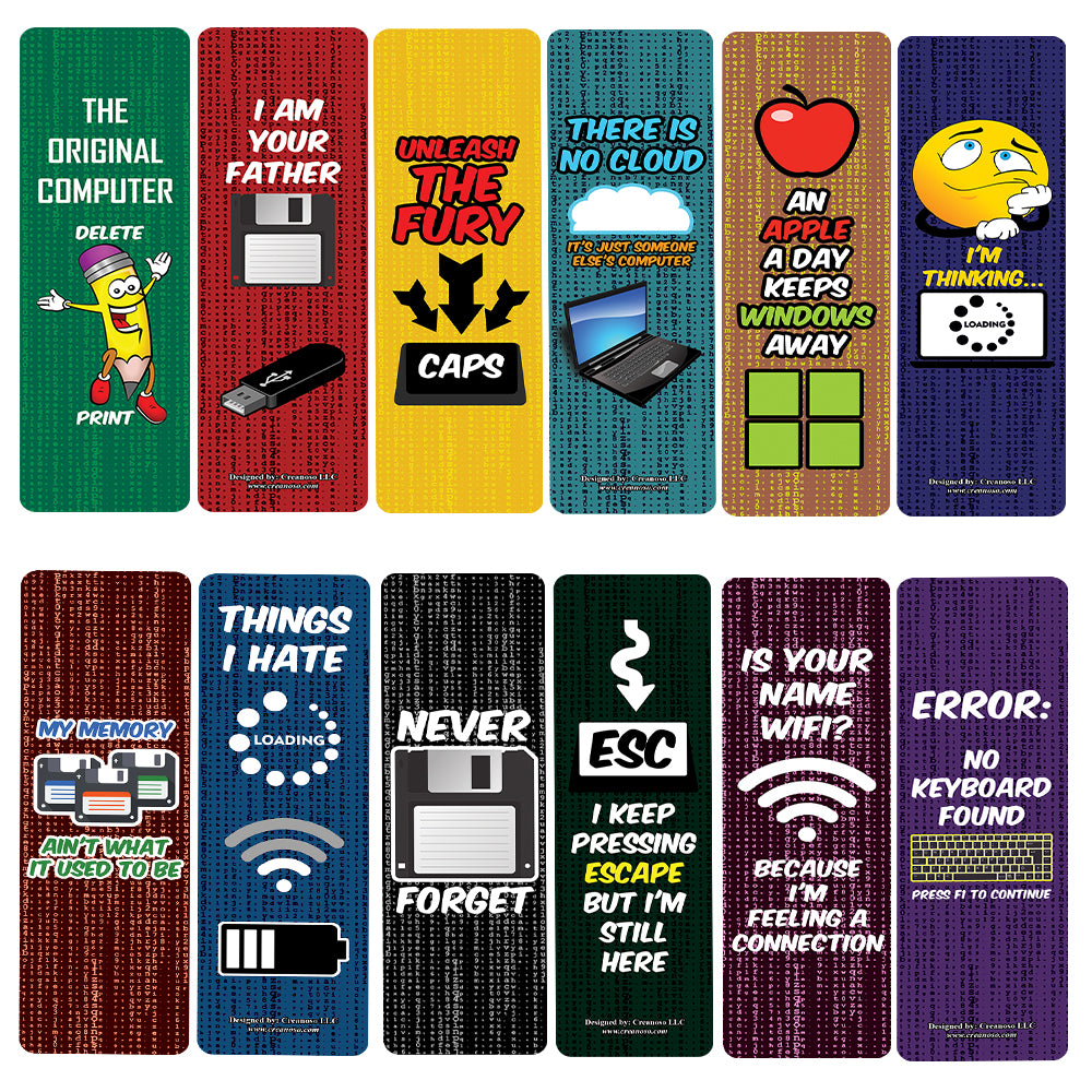 Funny Computer Novelty Adult Humor Bookmarks (10-Sets X 6 Cards)