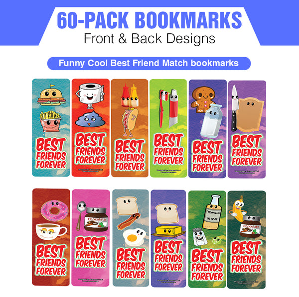 Funny Cool Best Friend Match bookmarks (10-Sets X 6 Cards)