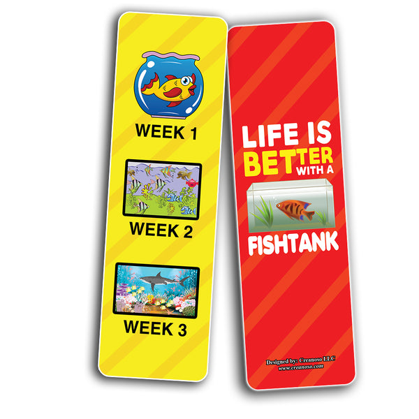 Funny Aquarium Addict Bookmarks (2-Sets X 6 Cards)