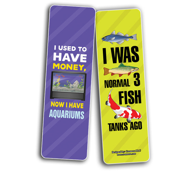 Funny Aquarium Addict Bookmarks (2-Sets X 6 Cards)