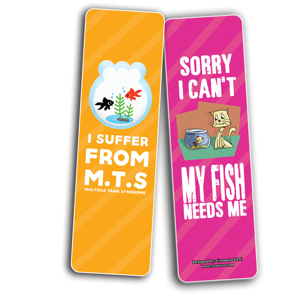 Funny Aquarium Addict Bookmarks (2-Sets X 6 Cards)
