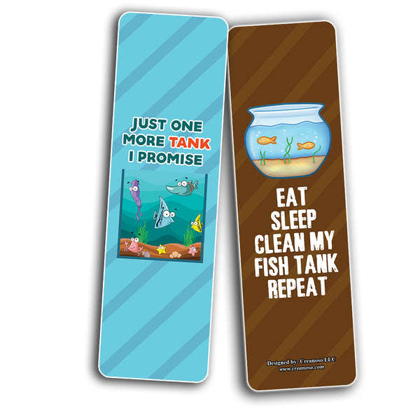 Funny Aquarium Addict Bookmarks (2-Sets X 6 Cards)