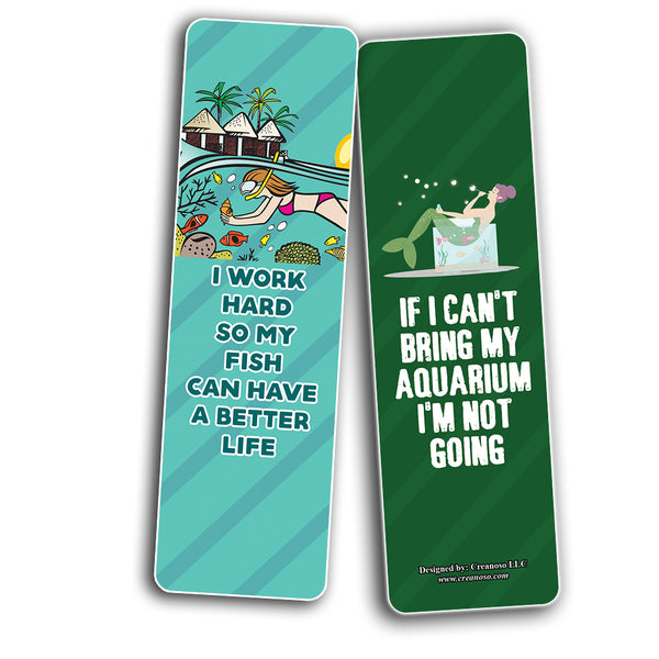 Funny Aquarium Addict Bookmarks (2-Sets X 6 Cards)
