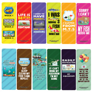 Funny Aquarium Addict Bookmarks (2-Sets X 6 Cards)