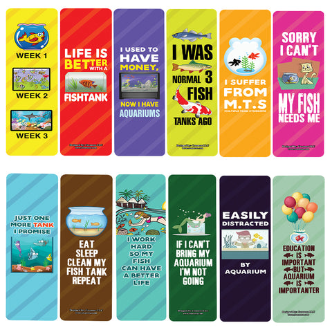 Funny Aquarium Addict Bookmarks (5-Sets X 6 Cards)