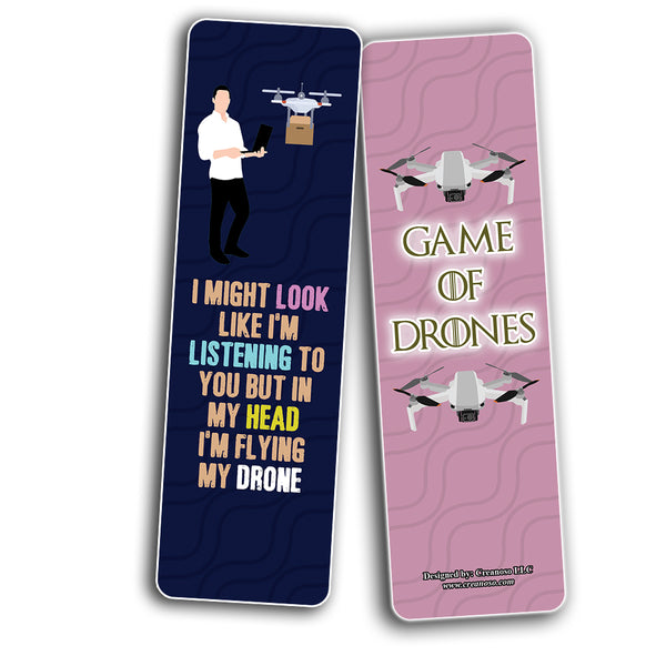 Funny Drone Hobby Bookmarks (2-Sets X 6 Cards)