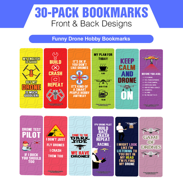 Funny Drone Hobby Bookmarks (5-Sets X 6 Cards)