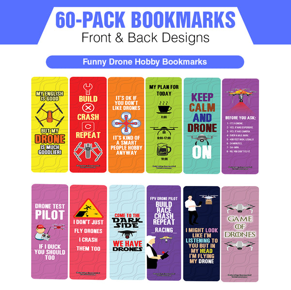 Funny Drone Hobby Bookmarks (10-Sets X 6 Cards)