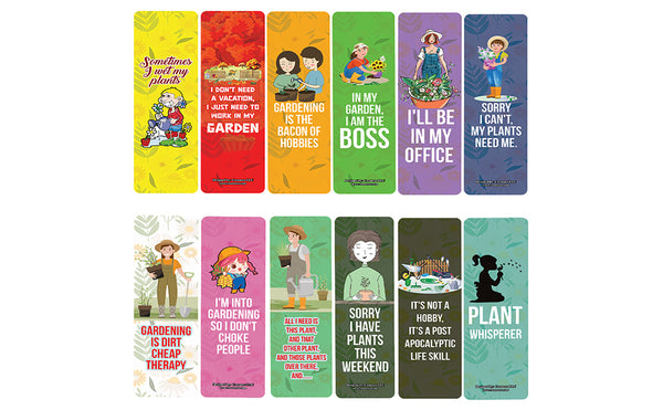 Funny Hobby Gardening Bookmarks (10-Sets X 6 Cards)