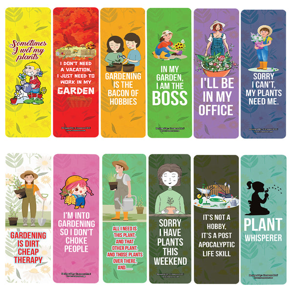 Funny Hobby Gardening Bookmarks (10-Sets X 6 Cards)