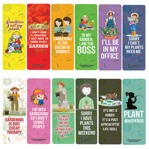 Funny Hobby Gardening Bookmarks (2-Sets X 6 Cards)