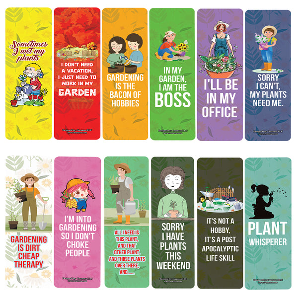 Funny Hobby Gardening Bookmarks (2-Sets X 6 Cards)