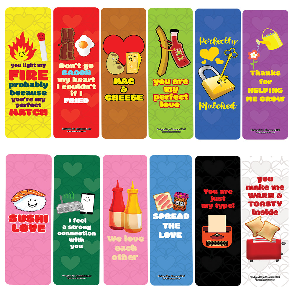 Creanoso Funny Perfect Match Bookmarks (2-Sets X 6 Cards) â€“ Daily Inspirational Card Set â€“ Interesting Book Page Clippers â€“ Great Gifts for Adults and Professionals
