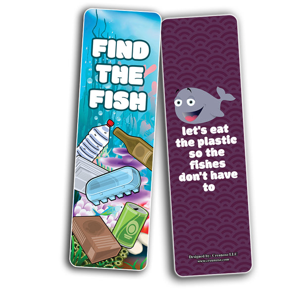 Creanoso Save The Sea - Marine Life Protection Bookmarks (5-Sets X 6 Cards) â€“ Daily Inspirational Card Set â€“ Interesting Book Page Clippers â€“ Great Gifts for Adults and Professionals