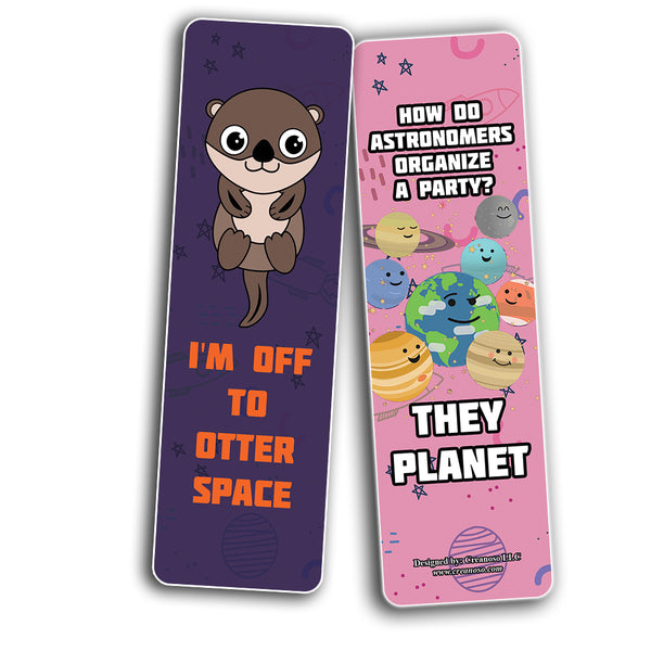 Creanoso Funny Outer Space Bookmarks (5-Sets X 6 Cards) â€“ Daily Inspirational Card Set â€“ Interesting Book Page Clippers â€“ Great Gifts for Adults and Professionals