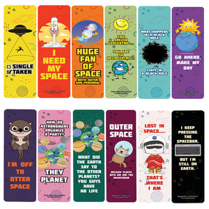 Creanoso Funny Outer Space Bookmarks (5-Sets X 6 Cards) â€“ Daily Inspirational Card Set â€“ Interesting Book Page Clippers â€“ Great Gifts for Adults and Professionals