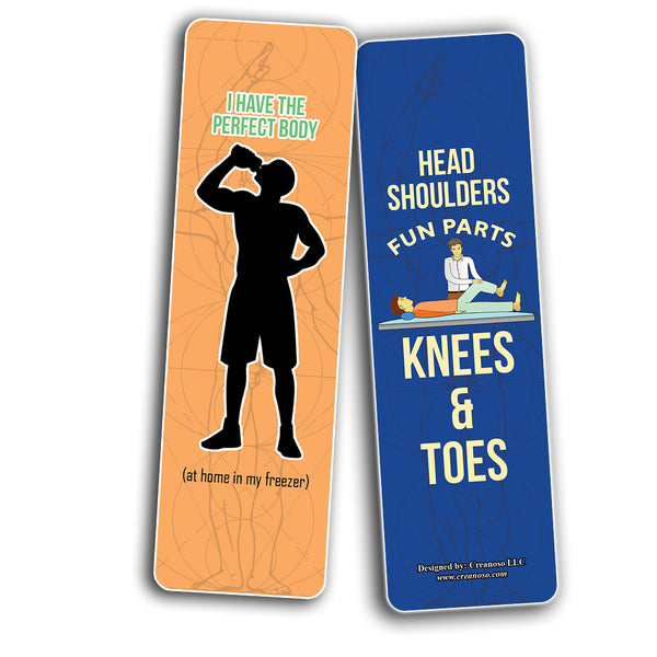 Creanoso Funny Parts of the Body Bookmarks (2-Sets X 6 Cards) â€“ Daily Inspirational Card Set â€“ Interesting Book Page Clippers â€“ Great Gifts for Adults and Professionals