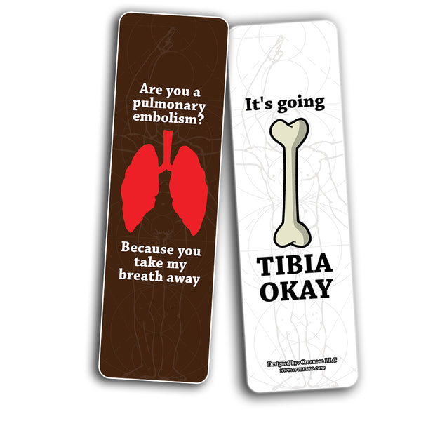 Creanoso Funny Parts of the Body Bookmarks (10-Sets X 6 Cards) â€“ Daily Inspirational Card Set â€“ Interesting Book Page Clippers â€“ Great Gifts for Adults and Professionals