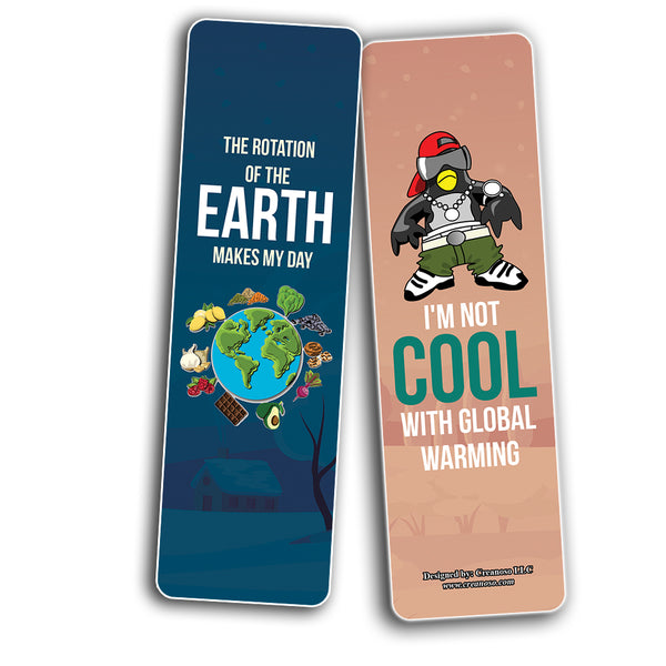 Creanoso Funny, Sarcastic, Environmental Awareness Bookmarks (2-Sets X 6 Cards) â€“ Daily Inspirational Card Set â€“ Interesting Book Page Clippers â€“ Great Gifts for Adults and Professionals