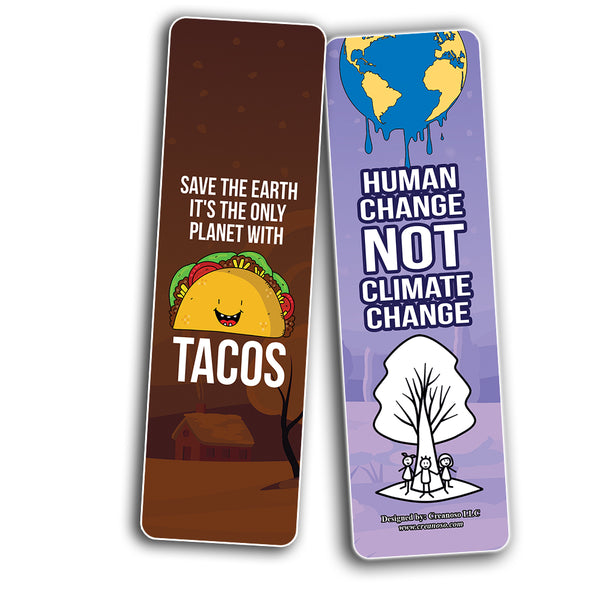 Creanoso Funny, Sarcastic, Environmental Awareness Bookmarks (2-Sets X 6 Cards) â€“ Daily Inspirational Card Set â€“ Interesting Book Page Clippers â€“ Great Gifts for Adults and Professionals