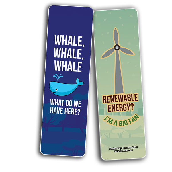 Creanoso Funny, Sarcastic, Environmental Awareness Bookmarks (2-Sets X 6 Cards) â€“ Daily Inspirational Card Set â€“ Interesting Book Page Clippers â€“ Great Gifts for Adults and Professionals
