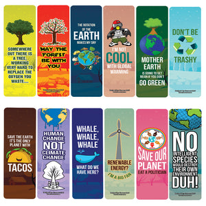 Creanoso Funny, Sarcastic, Environmental Awareness Bookmarks (2-Sets X 6 Cards) â€“ Daily Inspirational Card Set â€“ Interesting Book Page Clippers â€“ Great Gifts for Adults and Professionals