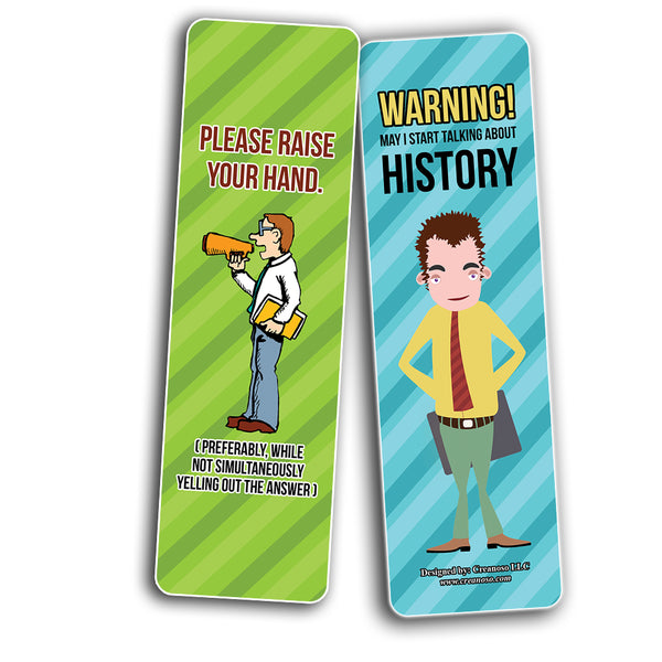 Creanoso Funny, Sarcastic, Teachers Bookmarks (2-Sets X 6 Cards) â€“ Daily Inspirational Card Set â€“ Interesting Book Page Clippers â€“ Great Gifts for Adults and Professionals